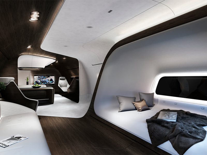 قمرة طائرة خاصة بتصميم سيارة Mercedes-AMG الرياضية